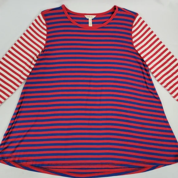 Matilda Jane Catch Some Zs Modal Blend PJ Stripe Shirt Top Sz L - Picture 5 of 12